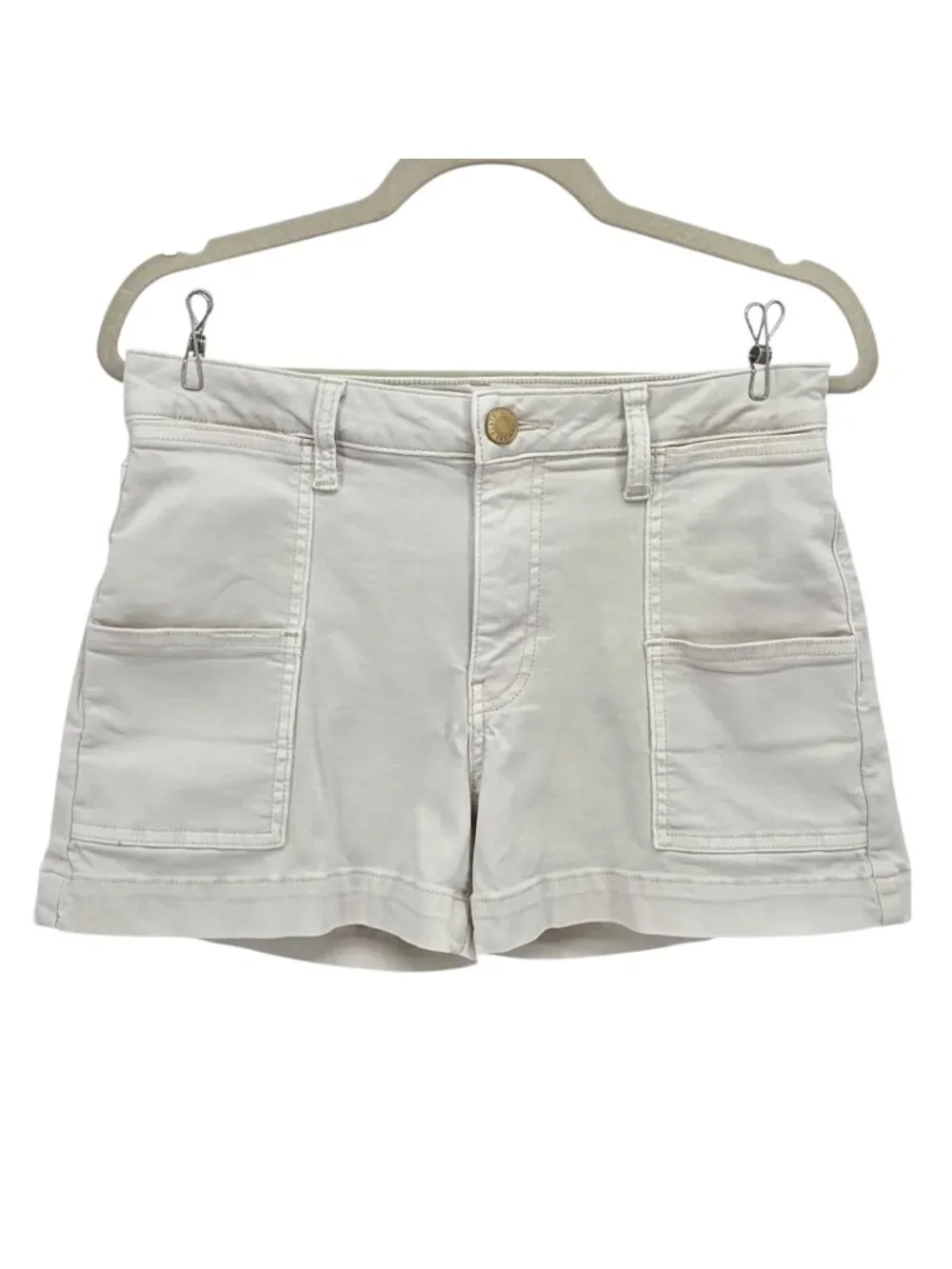Kut From The Kloth Womens 6 Shorts Jane High Rise Short Denim Jean Ivory Pockets